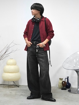 「WYM LIDNM（ウィム バイ リドム）のMVS LAYERED SLIT TANK TOP（タンクトップ）」を使った、col.さん（メンズ・172cm・20代）の夏コーディネート