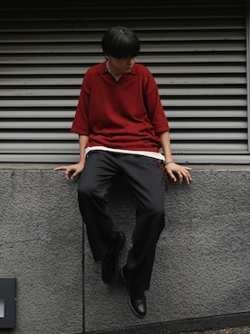 「WYM LIDNM（ウィム バイ リドム）のアイテム（アクセサリー）」を使った、col.さん（メンズ・172cm）の夏コーディネート