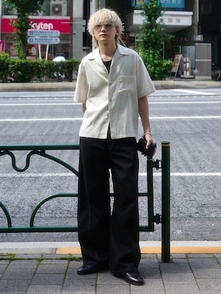 「WYM LIDNM(ウィム バイ リドム)のMVS LAYERED SLIT TANK TOP(タンクトップ)」を使った、col.さん(メンズ・172cm)の夏コーディネート
