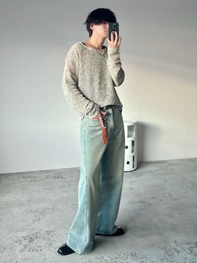 「ワイドパンツ」｜「アイテム（財布/小物）」を使った、col.さん（メンズ・172cm）の秋コーディネート