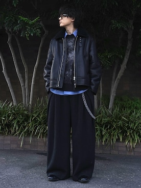 「アイテム（ウォレットチェーン）」を使った、col.さん（メンズ・172cm・20代）の秋コーディネート