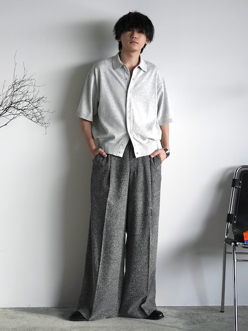 トップス T/C BASIC HALF SLEEVE KNIT SHIRT T/C BASIC HALF SLEEVE KNIT SHIRT