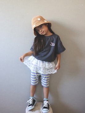 「アイテム（帽子）」を使った、keishin&otokaさん（キッズ・100cm）の夏コーディネート