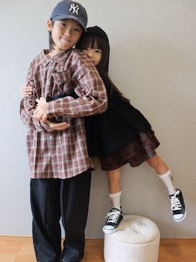 「アイテム（ヘアバンド）」を使った、keishin&otokaさん（キッズ・132cm）の夏コーディネート