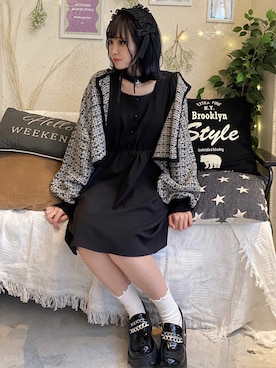 「SPINNS（スピンズ）のアイテム（ワンピース）」を使った、mizukiさん（レディース・159cm）の冬コーディネート