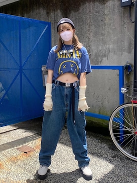 「真夏のアクティブスタイル」｜「アイテム（ニットキャップ/ビーニー）」を使った、mizukiさん（レディース・159cm）の夏コーディネート
