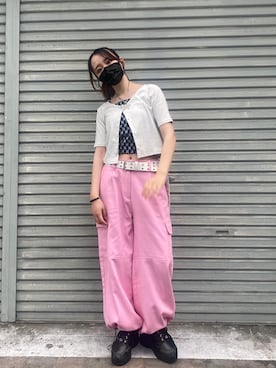 「SPINNS(スピンズ)のアイテム(キャミソール)」を使った、mizukiさん(レディース・159cm)の夏コーディネート