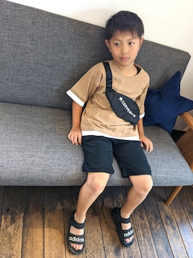 「アイテム（サンダル）」を使った、セイゆうさん（キッズ・123cm）の夏コーディネート