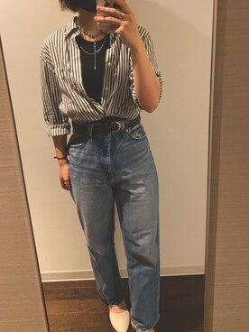 「UNIQLO（ユニクロ）のアイテム（シャツ/ブラウス、その他）」を使った、RRRさん（レディース・157cm）の夏コーディネート