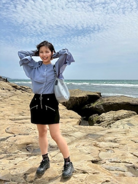 「COACH（コーチ）のアイテム（バッグ）」を使った、超骨ストのRicoさん（レディース・157cm）の春コーディネート