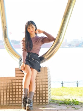 「アイテム（リング）」を使った、超骨ストのRicoさん（レディース・157cm・30代）の冬コーディネート