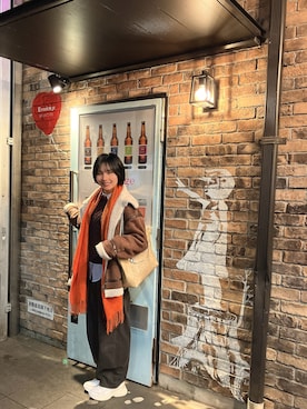 「COACH（コーチ）のアイテム」を使った、超骨ストのRicoさん（レディース・157cm）の冬コーディネート