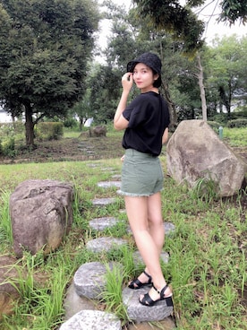 「one way（ワンウェイ）のアイテム」を使った、超骨ストのRicoさん（レディース・157cm）の夏コーディネート