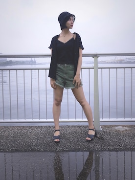 「one way（ワンウェイ）のアイテム」を使った、超骨ストのRicoさん（レディース・157cm）の夏コーディネート