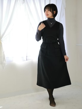 「3coins（3coins）のアイテム」を使った、超骨ストのRicoさん（レディース・157cm）の冬コーディネート