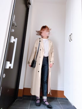 「EMODA（エモダ）のアイテム（トレンチコート）」を使った、𝚔𝚘𝚣𝚞𝚢𝚊𝚖𝚊さん（レディース・165cm）の春コーディネート