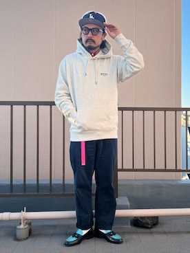 「アイテム（キャップ）」を使った、oillnomuraさん（メンズ・175cm）の冬コーディネート