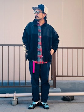 「アイテム（キャップ）」を使った、oillnomuraさん（メンズ・175cm）の秋コーディネート