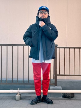 「FIRST DOWN（ファーストダウン）のアイテム（ダウンジャケット/コート）」を使った、oillnomuraさん（メンズ・175cm）の冬コーディネート