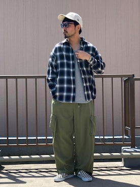 「アイテム（帽子）」を使った、oillnomuraさん（メンズ・175cm・40代）の春コーディネート