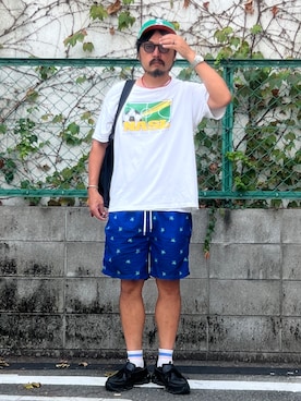 「MIZUNO（ミズノ　）のアイテム」を使った、oillnomuraさん（メンズ・175cm）の夏コーディネート