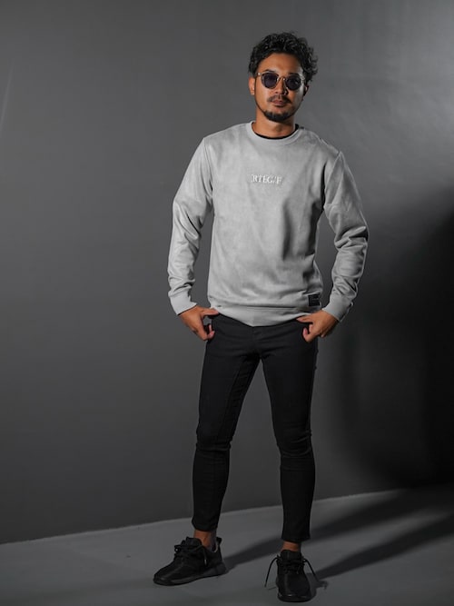 リファインドダメージブラックデニムロングパンツ（デニムパンツ