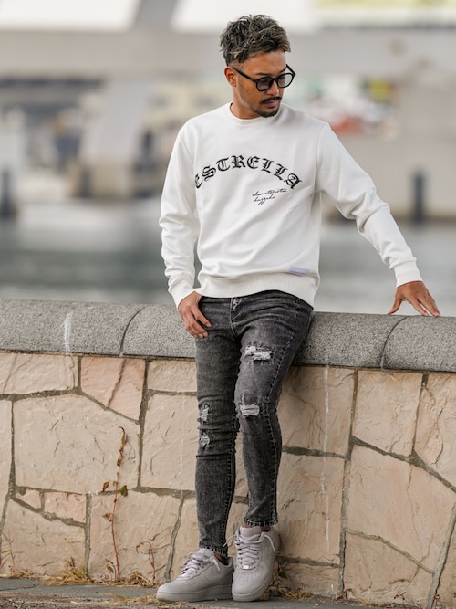 ケミカルブラックデニムロングパンツ（デニムパンツ）｜adamsJUGGLER