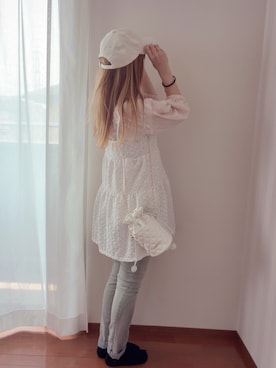 「3coins（3coins）のキャップ（キャップ、その他）」を使った、きみみchan♡さん（レディース・152cm）の夏コーディネート