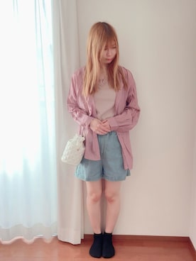 「しまむら（シマムラ）のアイテム（その他パンツ）」を使った、きみみchan♡さん（レディース・152cm）の春コーディネート
