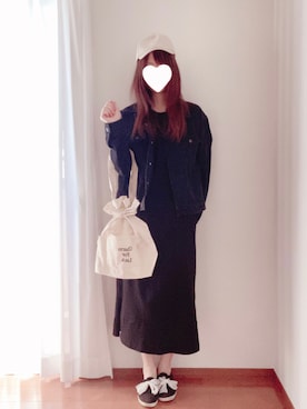 「ジーユーコーデ」｜「アイテム（キャップ）」を使った、きみみchan♡さん（レディース・152cm）の春コーディネート
