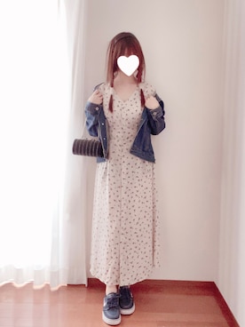 「ジーユーコーデ」｜「アイテム（デニムジャケット）」を使った、きみみchan♡さん（レディース・152cm）の春コーディネート