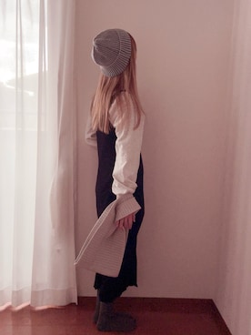 「アイテム（ニットキャップ/ビーニー）」を使った、きみみchan♡さん（レディース・152cm）の秋コーディネート