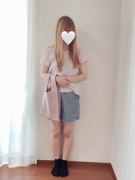 「デニムショートパンツ」｜きみみchan♡さん（レディース・152cm）の夏コーディネート