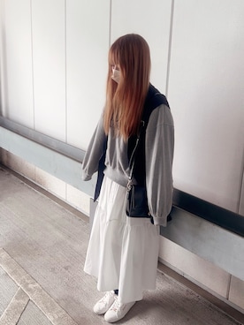 「ジーユー」｜「アイテム（シャツワンピース）」を使った、きみみchan♡さん（レディース・152cm）の春コーディネート