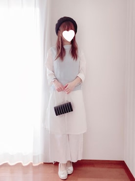 「ジーユーコーデ」｜「アイテム（ハンチング/ベレー帽）」を使った、きみみchan♡さん（レディース・152cm）の春コーディネート