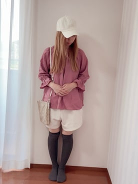 「ハイソックス」｜きみみchan♡さん（レディース・152cm）の夏コーディネート