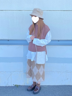 「ジーユーコーデ」｜「アイテム（帽子）」を使った、きみみchan♡さん（レディース・152cm）の秋コーディネート