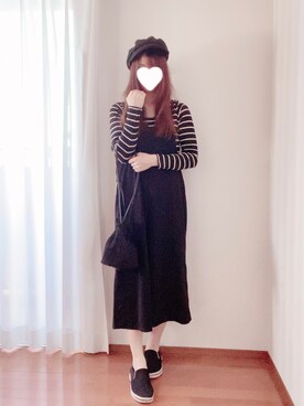 「LOWRYS FARM（ローリーズファーム）のアイテム（キャスケット）」を使った、きみみchan♡さん（レディース・152cm）の春コーディネート