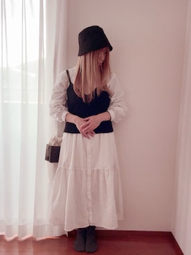 「アイテム（シャツワンピース）」を使った、きみみchan♡さん（レディース・152cm）の秋コーディネート