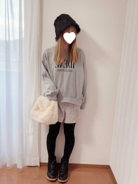 「GRL（グレイル）のアイテム（スウェット）」を使った、きみみchan♡さん（レディース・152cm）の春コーディネート