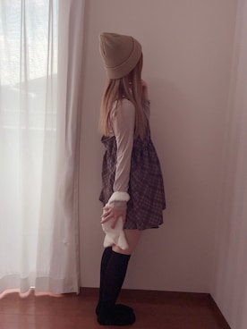 「3coins（3coins）のニット帽&手袋（ニットキャップ/ビーニー、その他）」を使った、きみみchan♡さん（レディース・152cm）の夏コーディネート