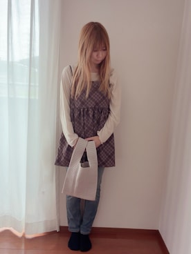 「threeppyのアイテム（バッグ、その他）」を使った、きみみchan♡さん（レディース・152cm）の秋コーディネート