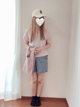 「デニムショートパンツ」｜きみみchan♡さん（レディース・152cm）の夏コーディネート