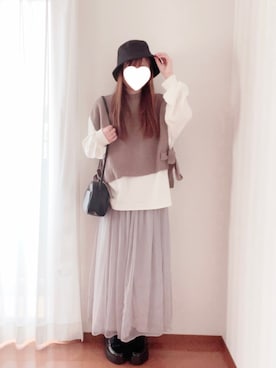 「ジーユーコーデ」｜「アイテム（帽子）」を使った、きみみchan♡さん（レディース・152cm）の秋コーディネート