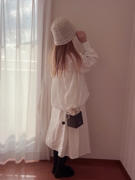 「3coins（3coins）のハット（ハット、その他）」を使った、きみみchan♡さん（レディース・152cm）の夏コーディネート