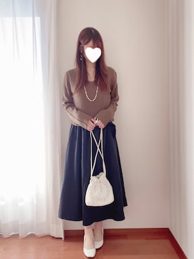 「GUコーデ」｜「アイテム（セットアップ）」を使った、きみみchan♡さん（レディース・152cm）の春コーディネート