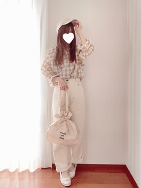 「ジーユーコーデ」｜「アイテム（キャップ）」を使った、きみみchan♡さん（レディース・152cm）の夏コーディネート