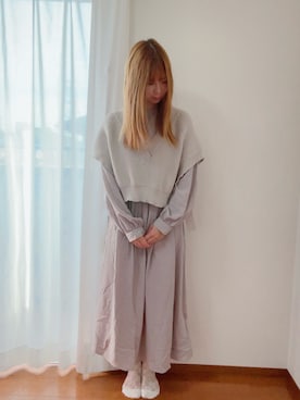 「ベスト×ワンピース」｜きみみchan♡さん（レディース・152cm）の秋コーディネート