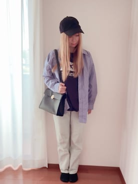 「GRL（グレイル）のアイテム（Tシャツ/カットソー）」を使った、きみみchan♡さん（レディース・152cm）の秋コーディネート