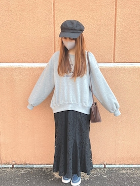 「LOWRYS FARM（ローリーズファーム）のアイテム（キャスケット）」を使った、きみみchan♡さん（レディース・152cm）の秋コーディネート